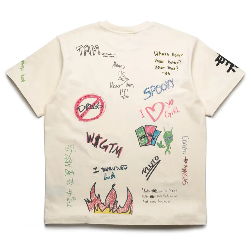 Homme Femme Rest Stop Tee - Off White Mid Length