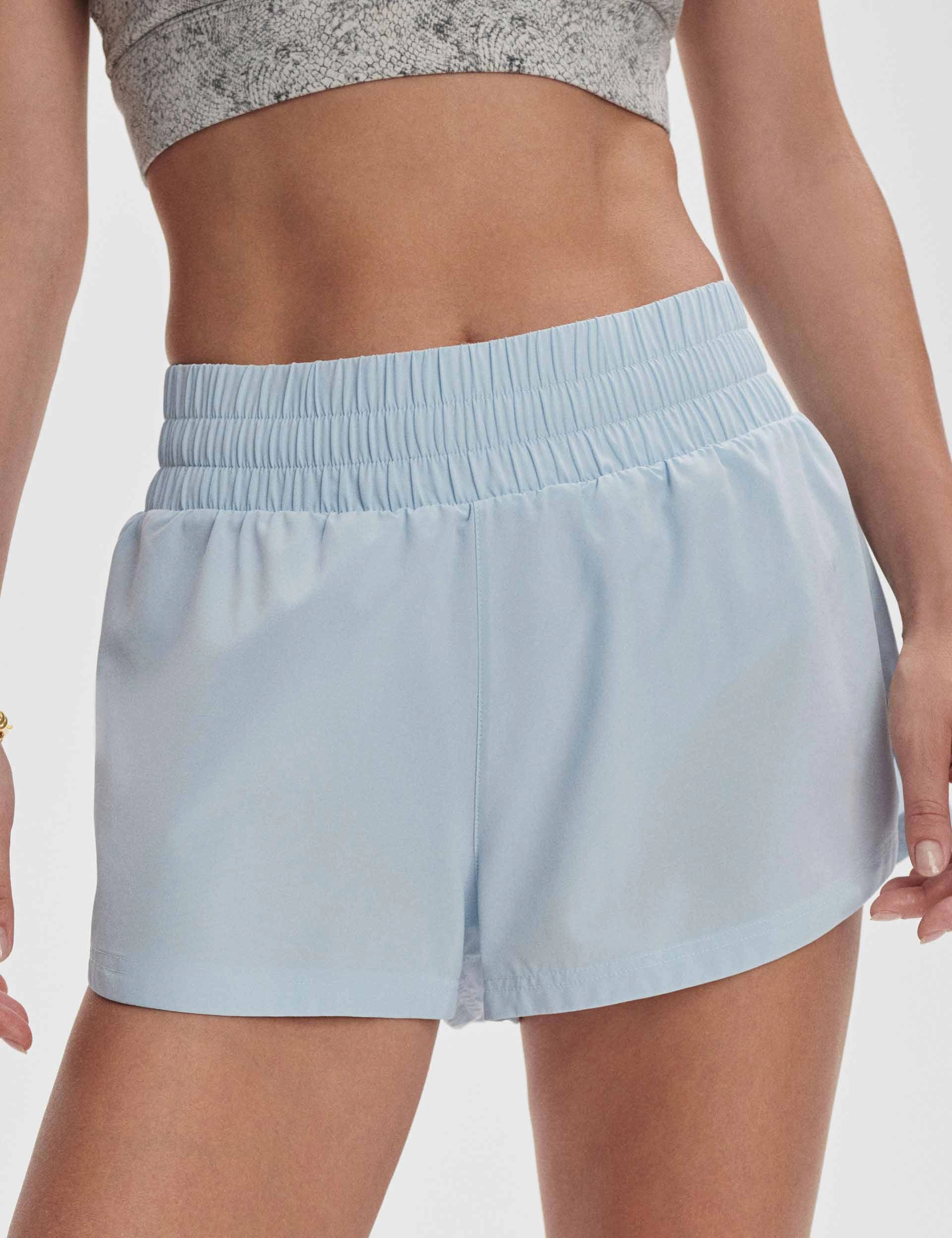 Designer Style Roll Resistant Waist Kallin Running Short 1.5" - Cashmere Blue
