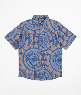 Kavu River Wrangler Short Sleeve Shirt - Circle Tie Dye Soft Texture Trend-Driven