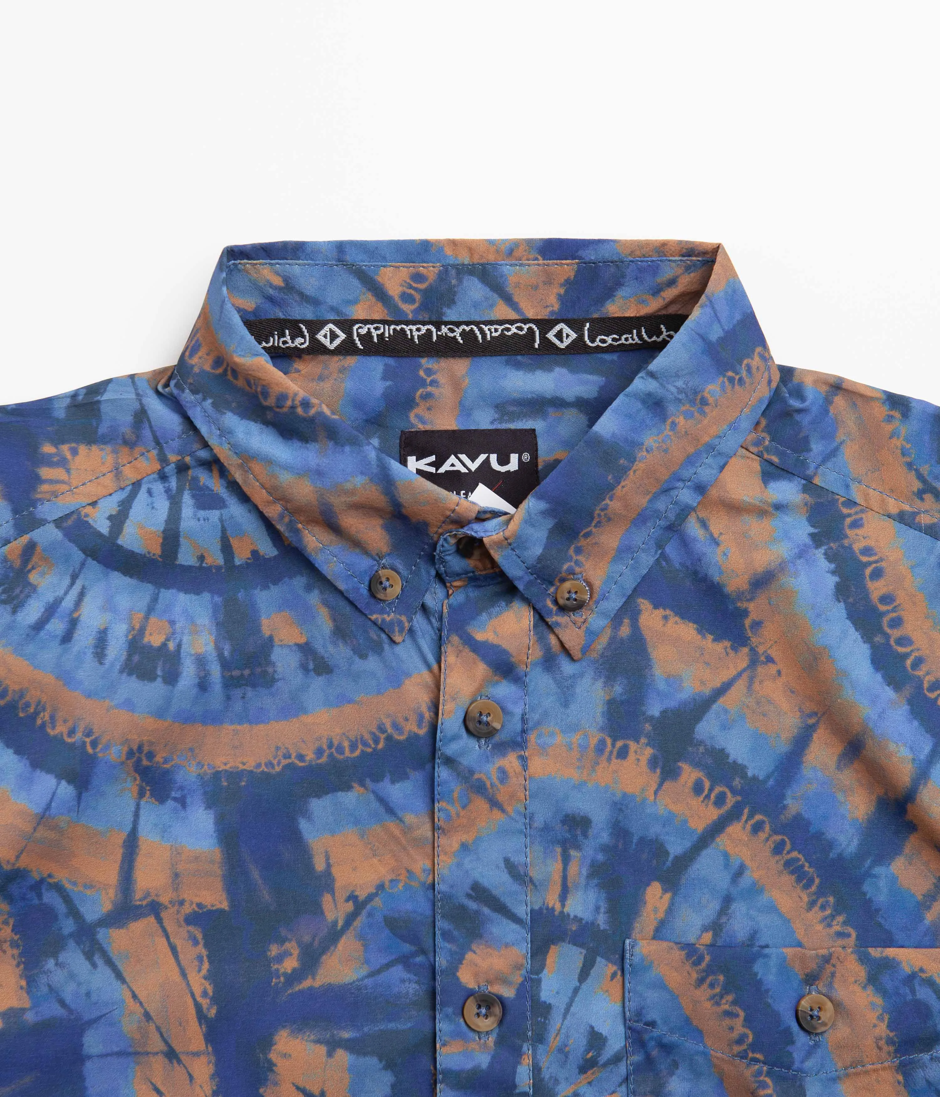 Raw edge Kavu River Wrangler Short Sleeve Shirt - Circle Tie Dye