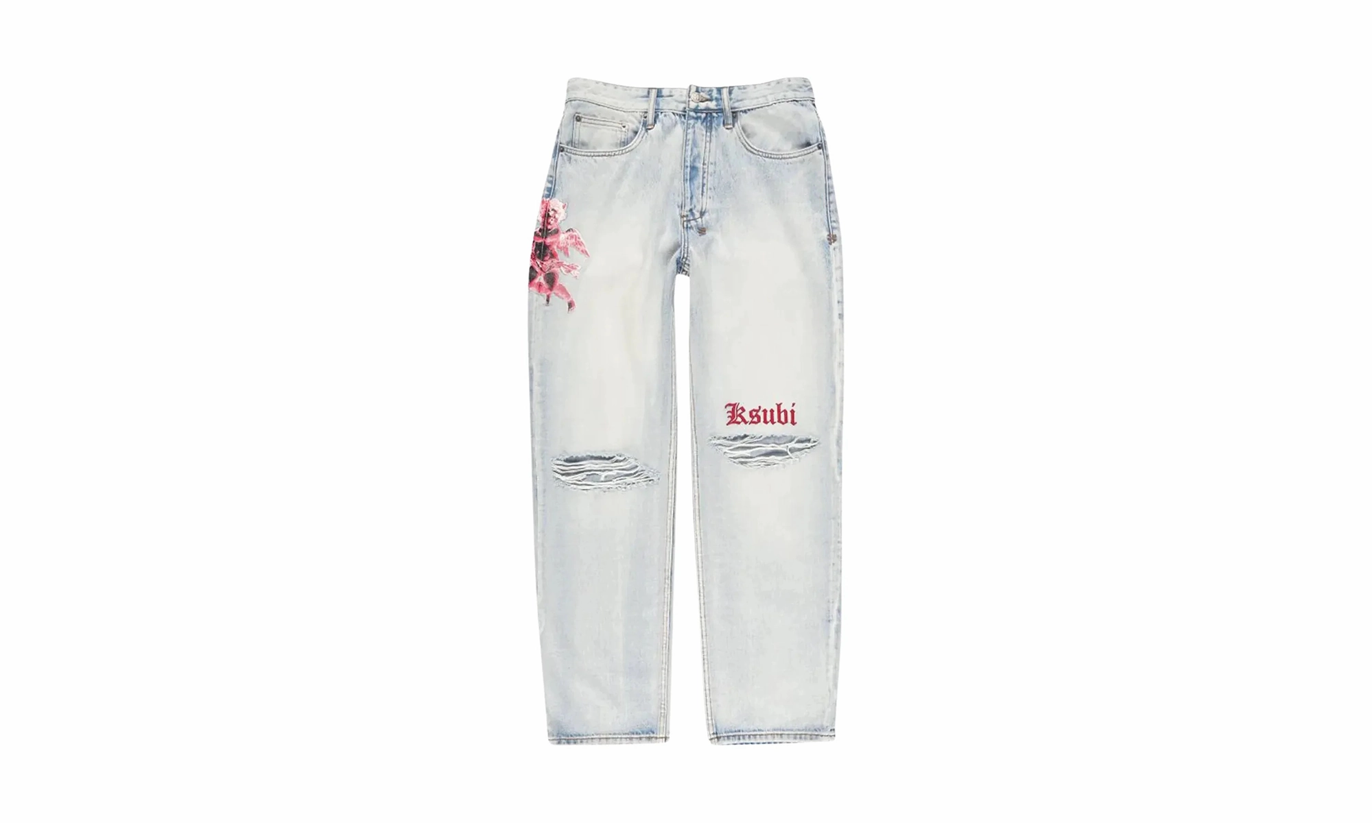 Anti K Icons Jeans Mens Style "Light Blue" Low Profile Zipper