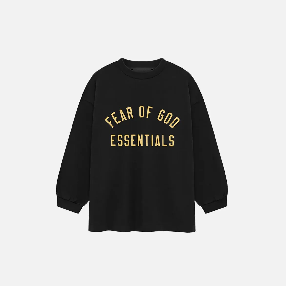 KIDS ESSENTIALS JERSEY LONG SLEEVE TEE - BLACK HeatReflective Lining HighCollar Style