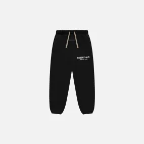 Antibacterial lining KIDS FLEECE ESSENTIAL SWEATPANT - BLACK