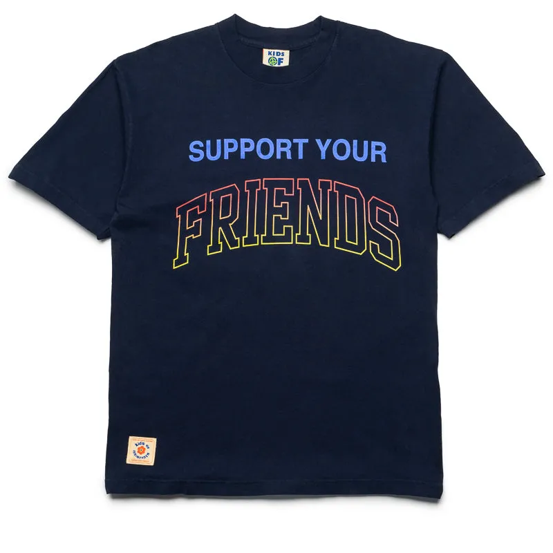 Embroidered Kids of Immigrants Support Your Friends Tee - Navy
