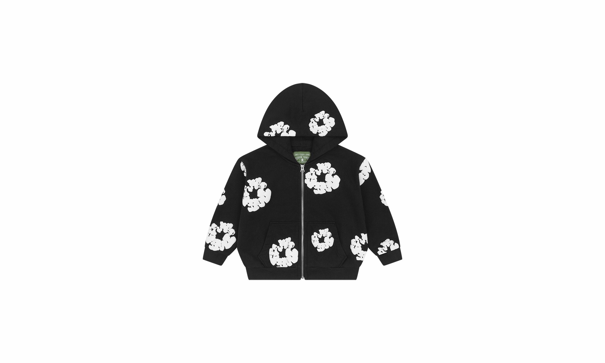 Kids Cotton Wreath Zip Hoodie "Black"