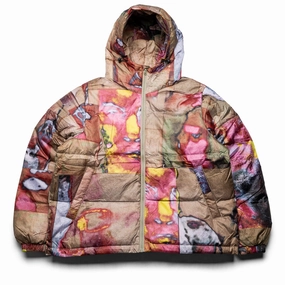 KidSuper Faces Collage Printed Puffer - Multi college campers