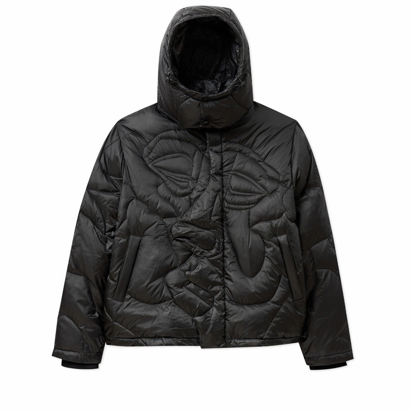 Stylish Protection Full Length Zipper KidSuper Kissing Puffer - Black