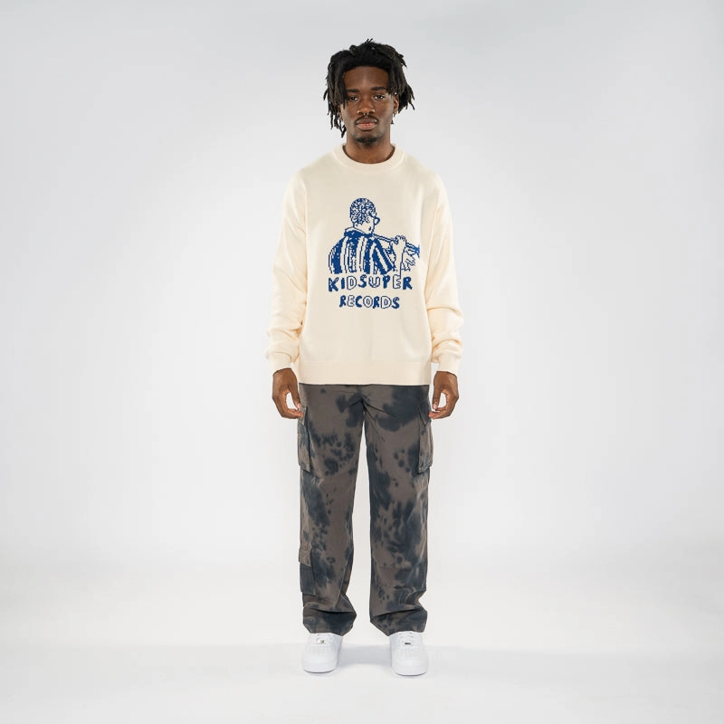 KidSuper Records Knit Sweater - Cream