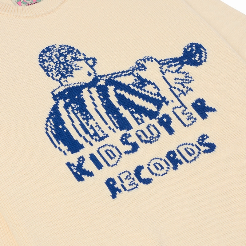 KidSuper Records Knit Sweater - Cream