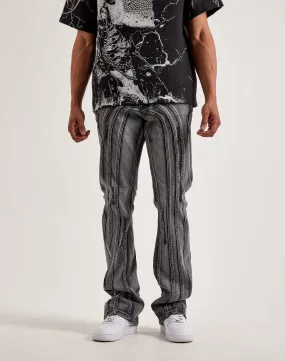 Kilogram Centric Moto Stacked Flare Jeans Screen Core LowMaintenance