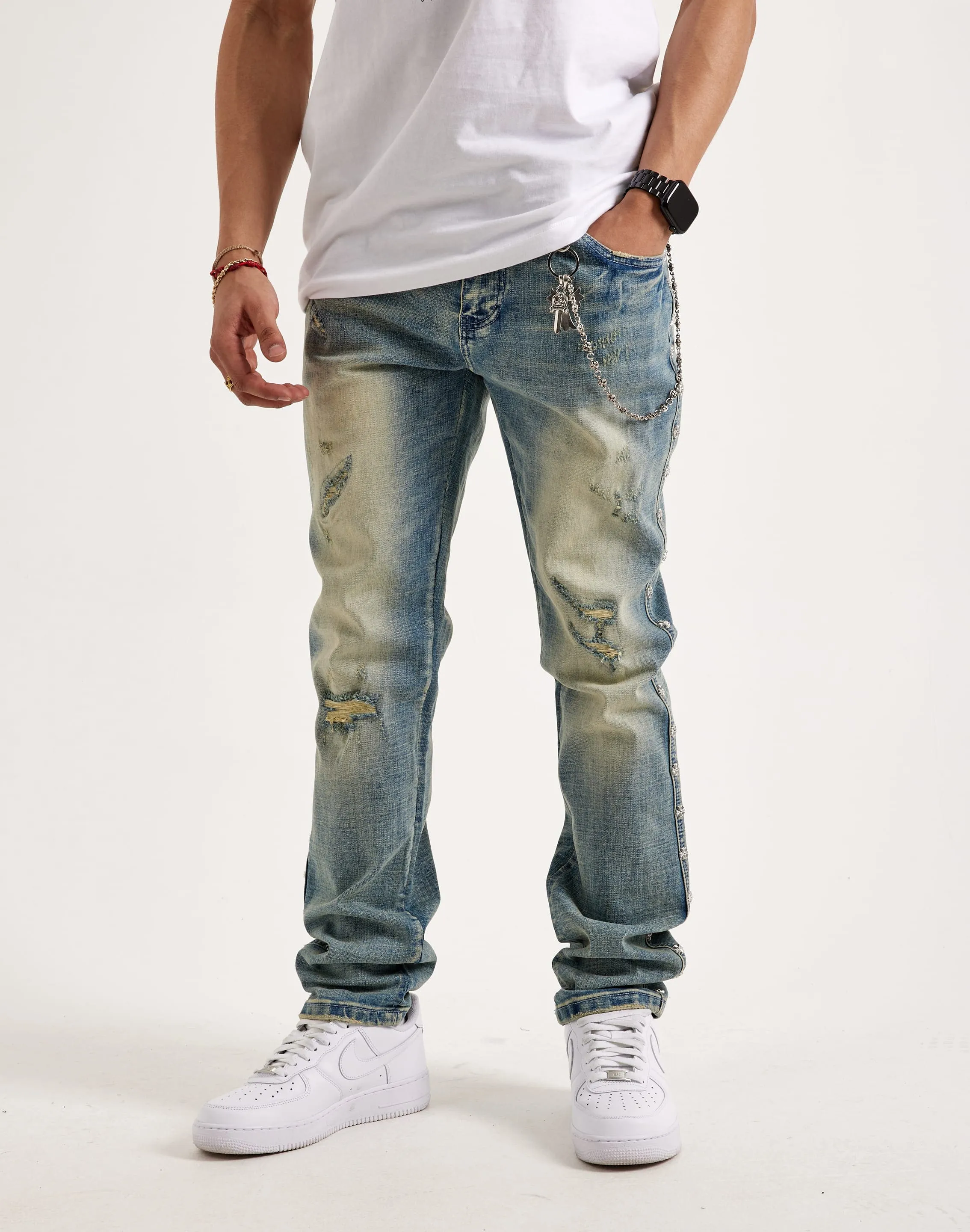 ZeroRestrictionMobility Kilogram Chain Rivet Jeans