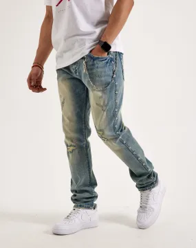 Kilogram Chain Rivet Jeans Style Mood Korean Fresh