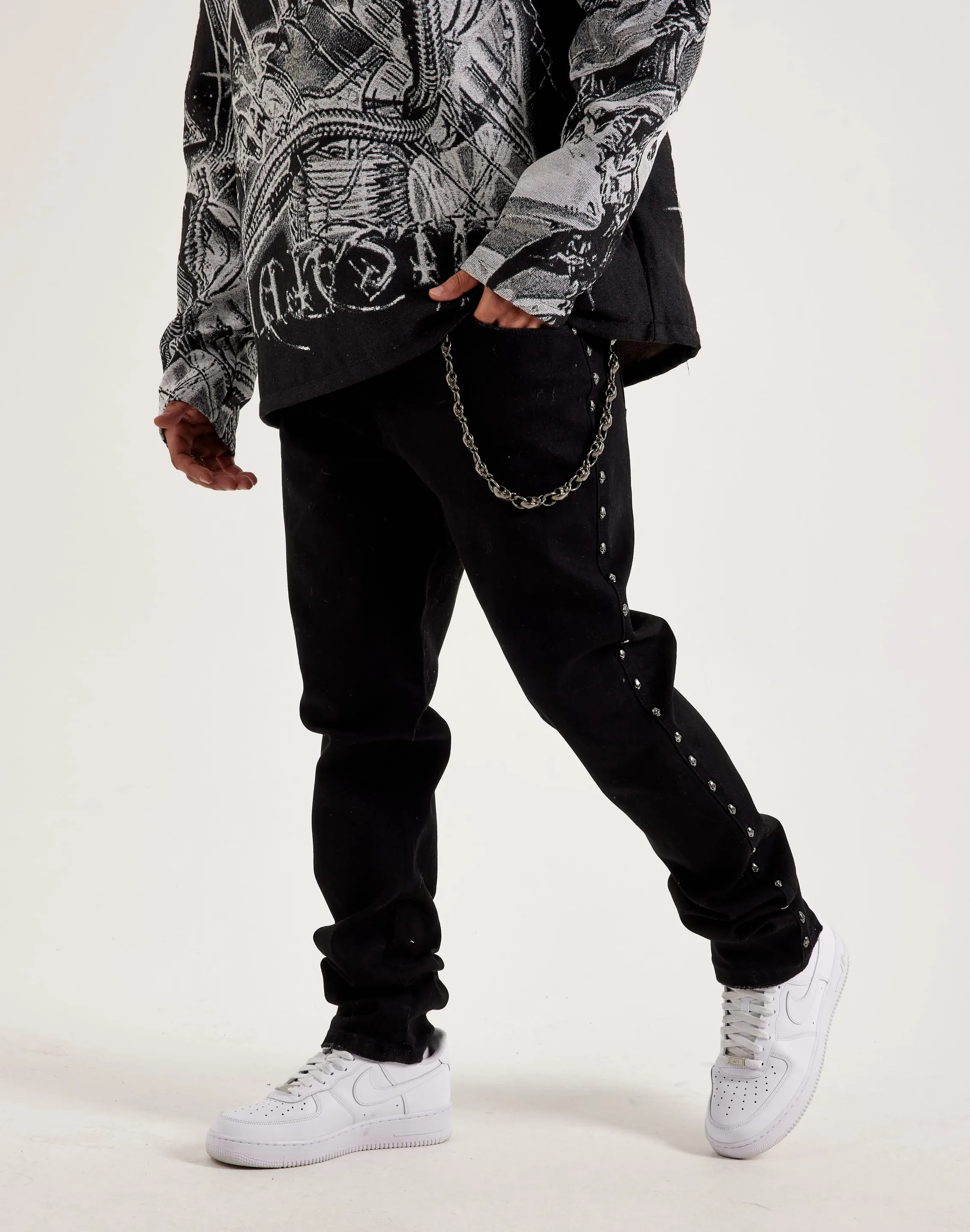 Kilogram Chain Rivet Jeans Wonder Fit