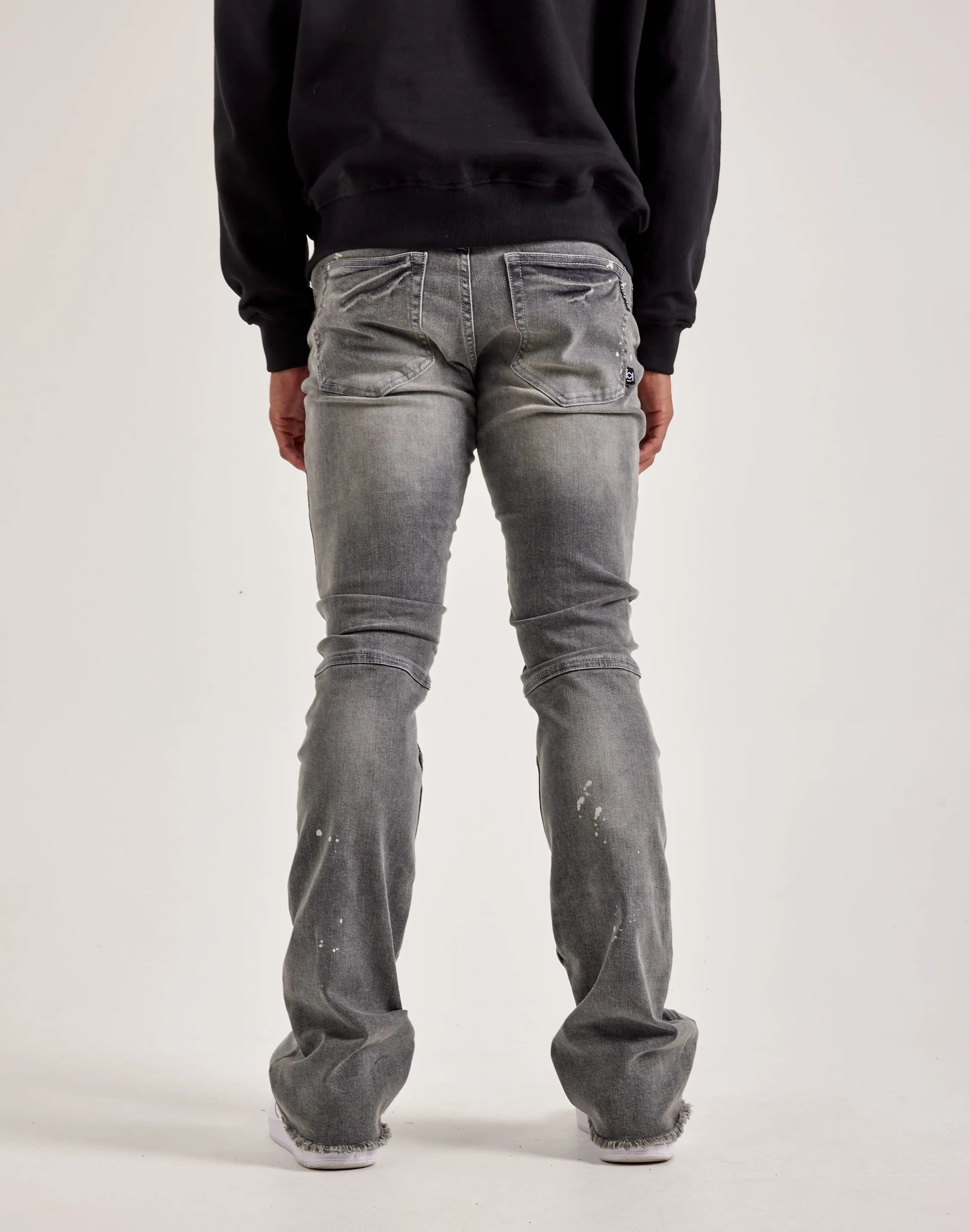 OekoTexCertified Kilogram Heavy Ripped Stacked Denim Jeans