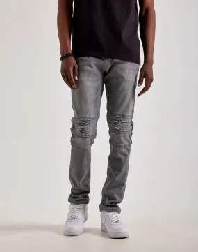 RecycledBlend Dream Feel Kilogram Ripped Moto Jeans
