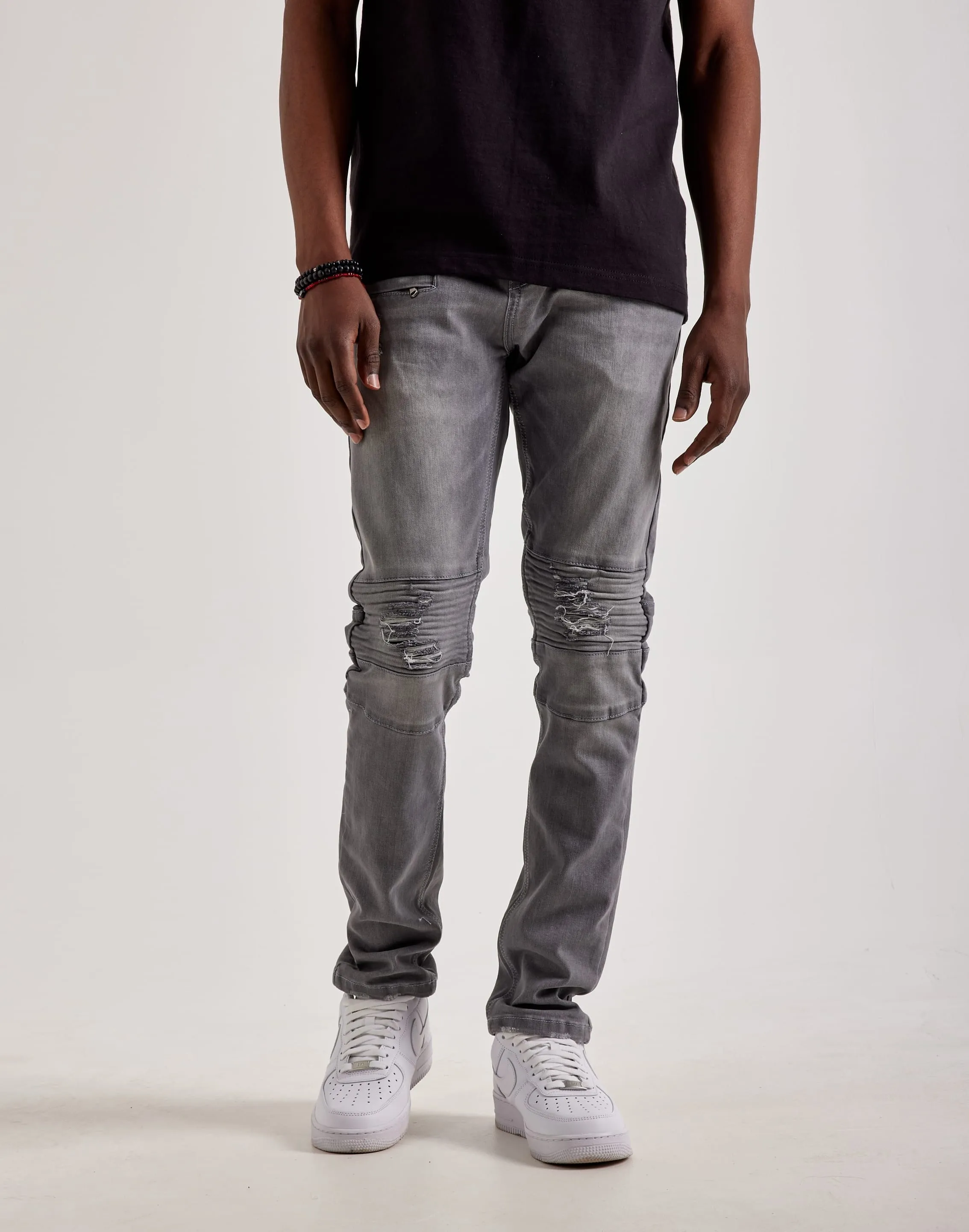 RecycledBlend Dream Feel Kilogram Ripped Moto Jeans