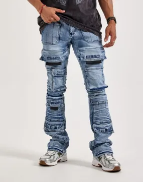 MachineWashable Fabric Kloud 9 Stacked Cargo Jeans