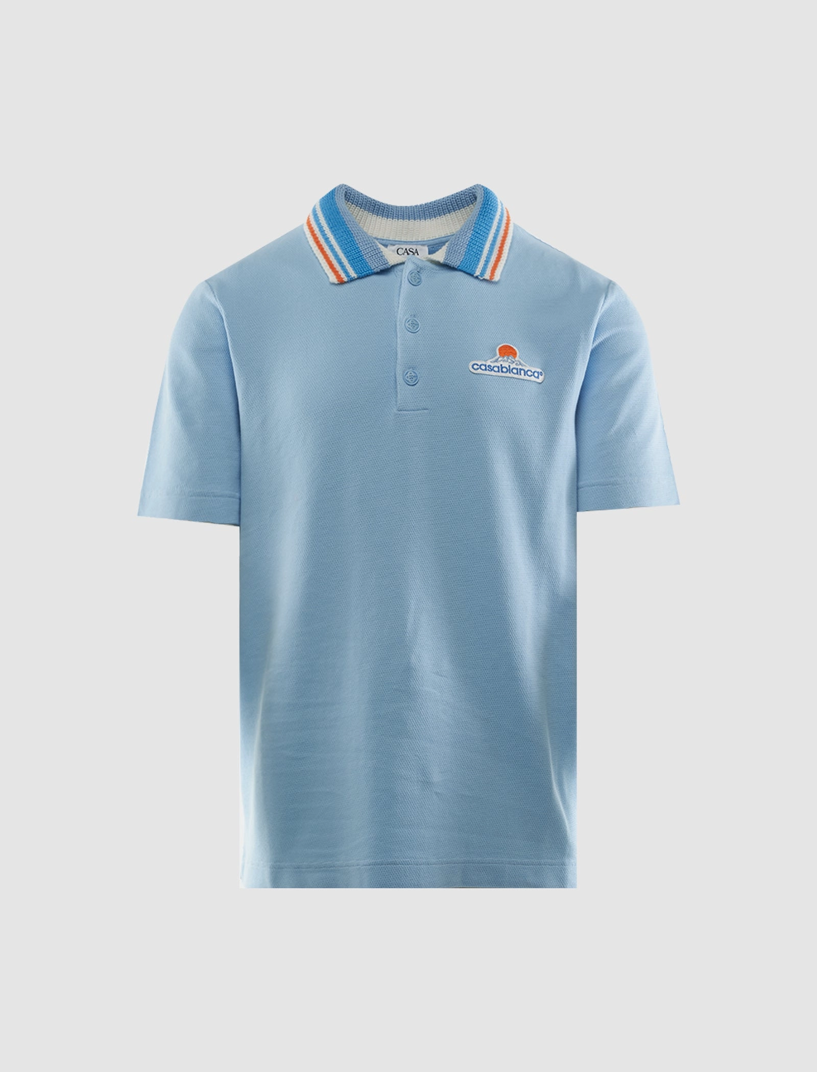 Flatlock stitching Logo Detail KNIT COLLAR POLO