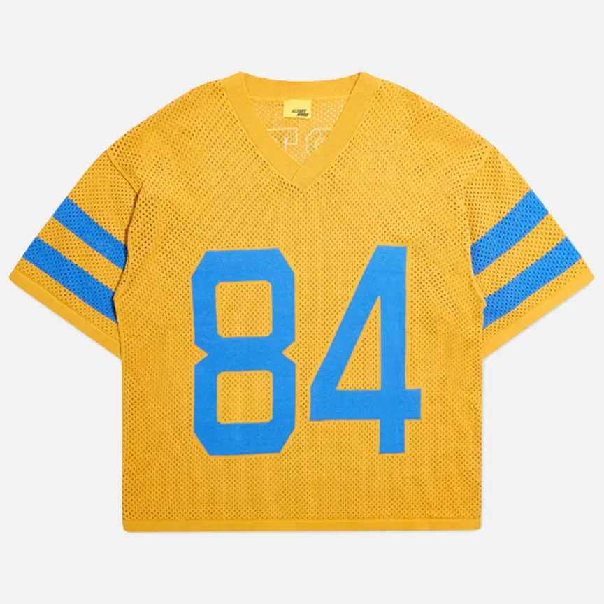 KNITTED MESH JERSEY - YELLOW / BLUE Virtual Mode Fame Glow