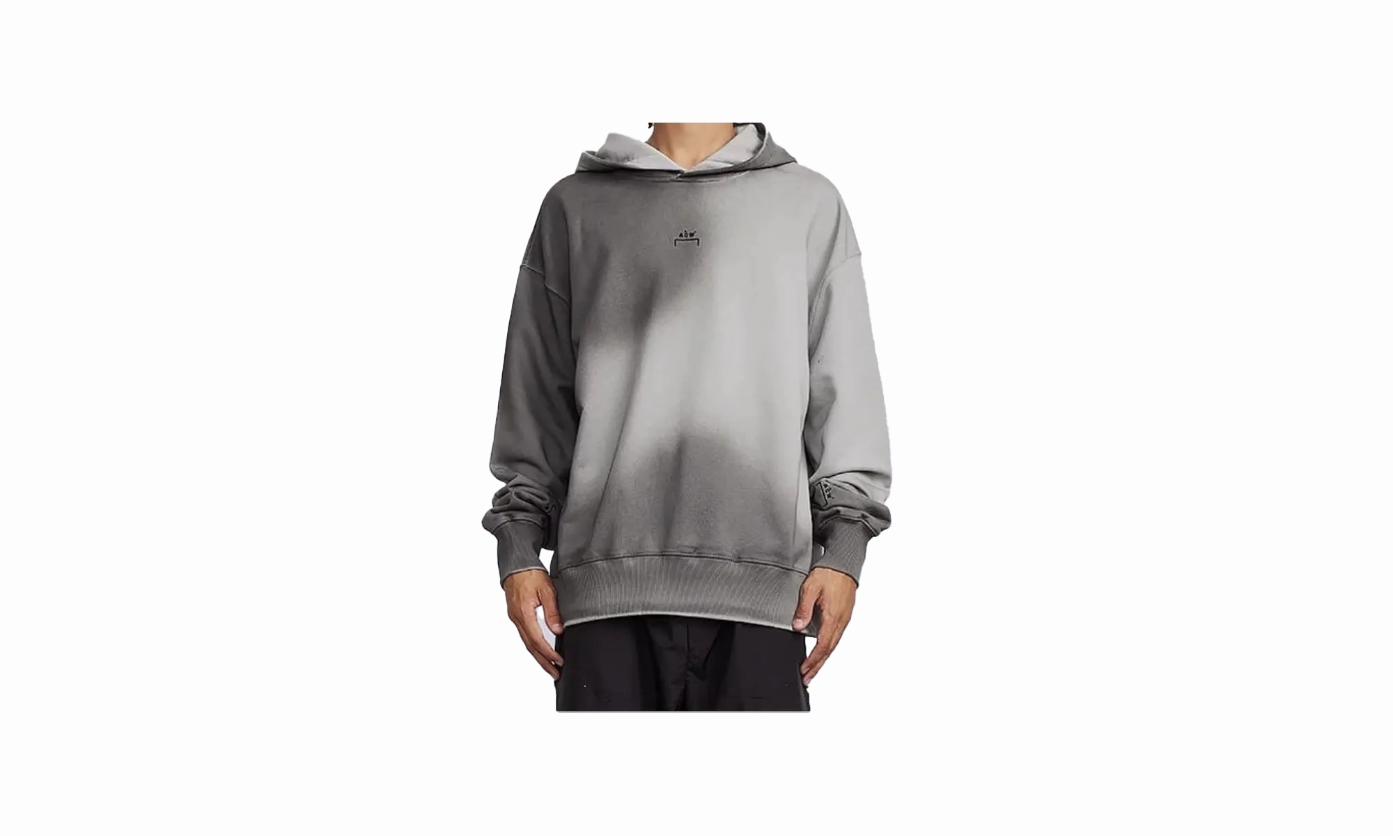 Knitted Digital Print Hoodie "Black"