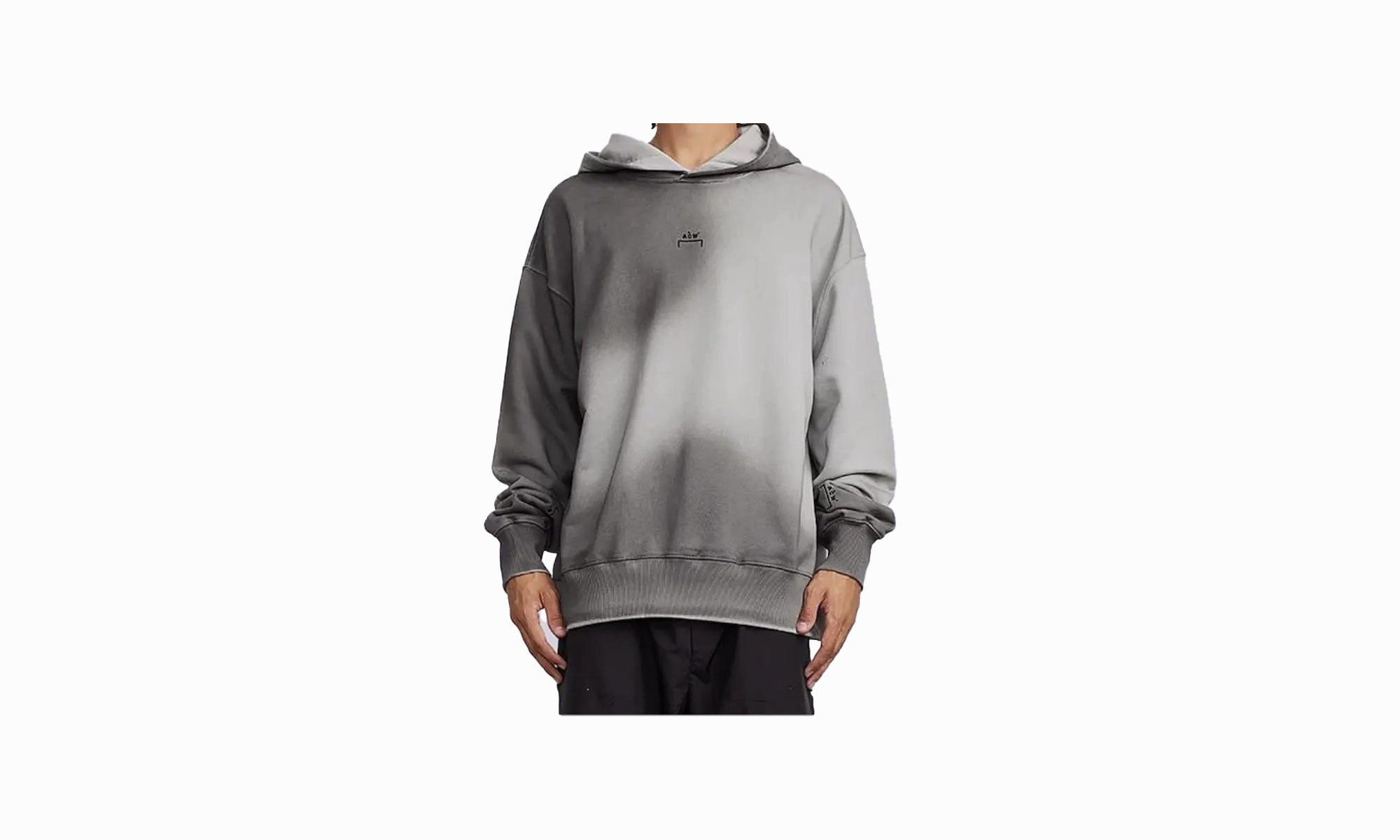 Knitted Digital Print Hoodie "Black"