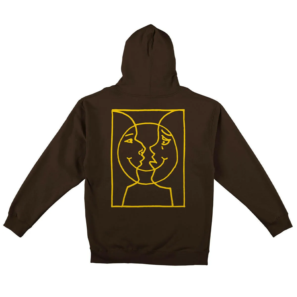 Garment Wash Fleece Lined Interior Krooked - Moonsmile Raw Hoodie Brown