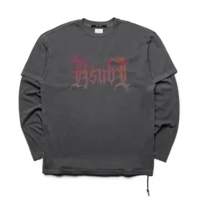 animal hem library Ksubi Fuego Layered L/S Tee - Faded Black