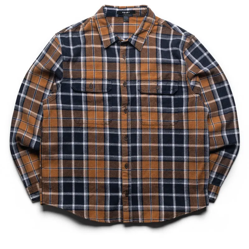 Ksubi Rosebowl 1999 L/S Shirt - Rusted Navy Double Stitched Hems Winter Fashion