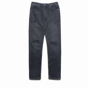 Handmade Fit Reinforced Hem Ksubi Chitch Roadhouse Repair Denim Pant - Black