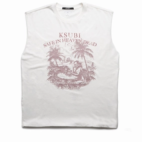 Crystal Soul DoubleLayered Fabric Ksubi Paradiso Cut Off Tee - Vintage White
