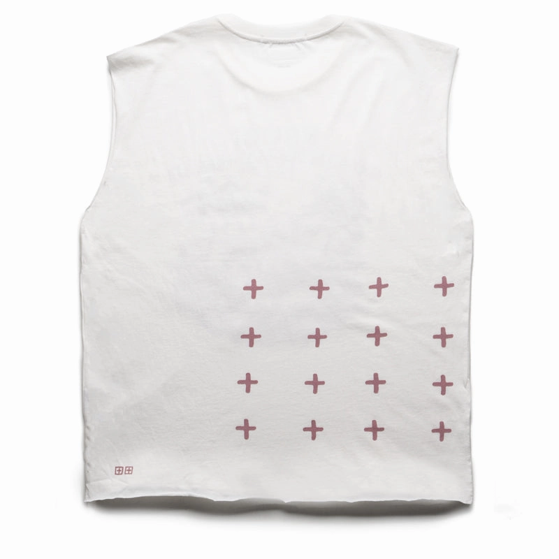 Ksubi Paradiso Cut Off Tee - Vintage White Leather Core Art Mood