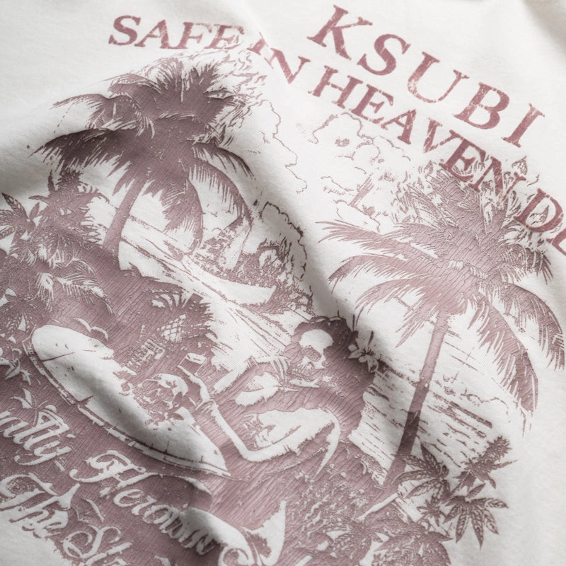 UVProtectionCloth Seamless Sleeve Construction Ksubi Paradiso Cut Off Tee - Vintage White