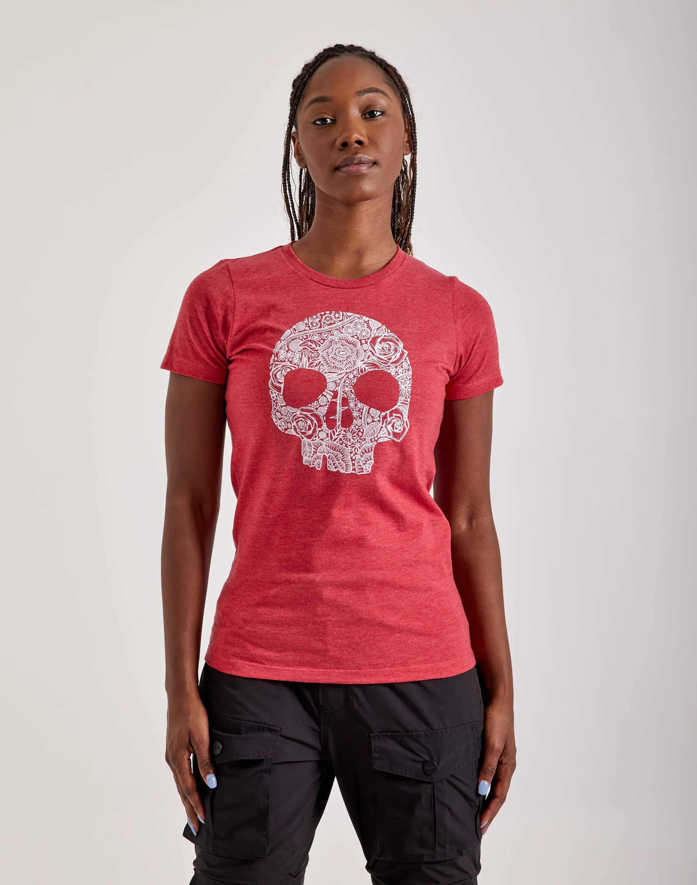 LA Pop Art Flower Skull Tee NonIrritating TemperatureControlTechnology