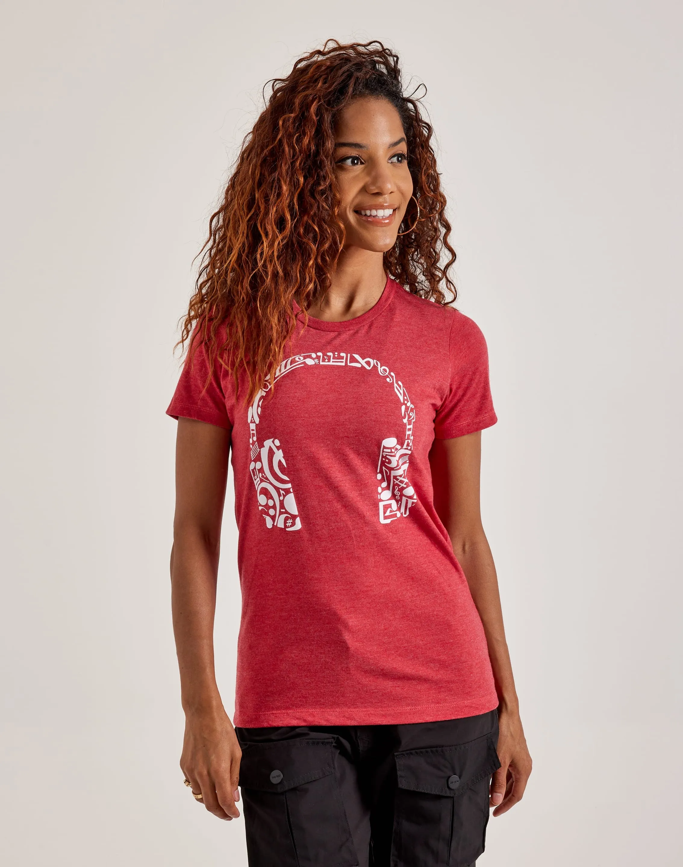 SweatAbsorbentLining LA Pop Art Music Notes Headphones Tee