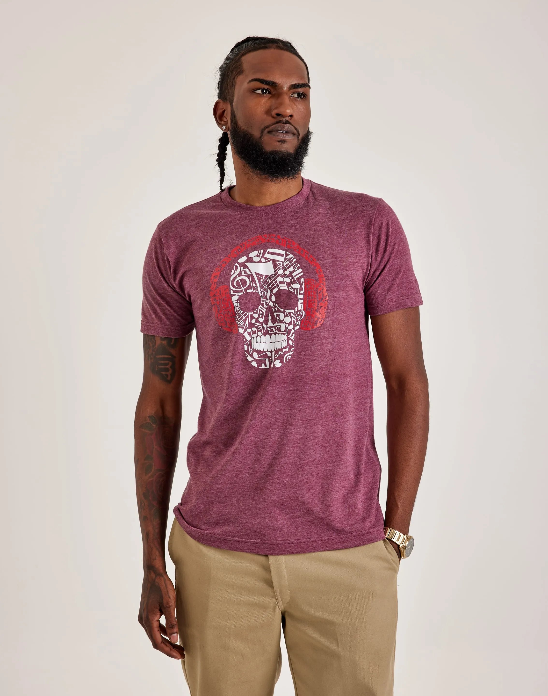 FrictionReducing Lining LA Pop Art Music Notes Skull Tee