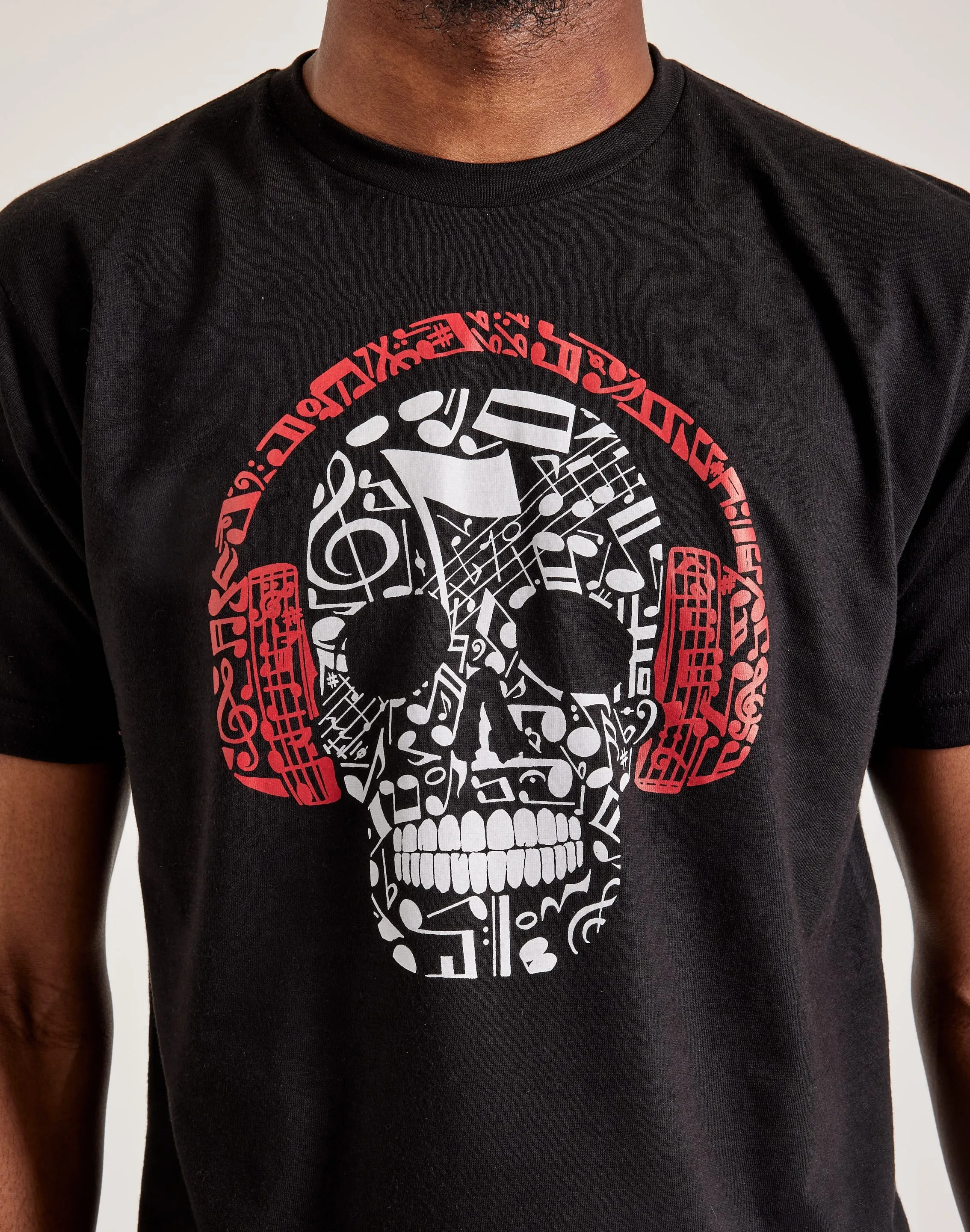 LA Pop Art Music Notes Skull Tee Diamond Soul WrinkleResistantCloth