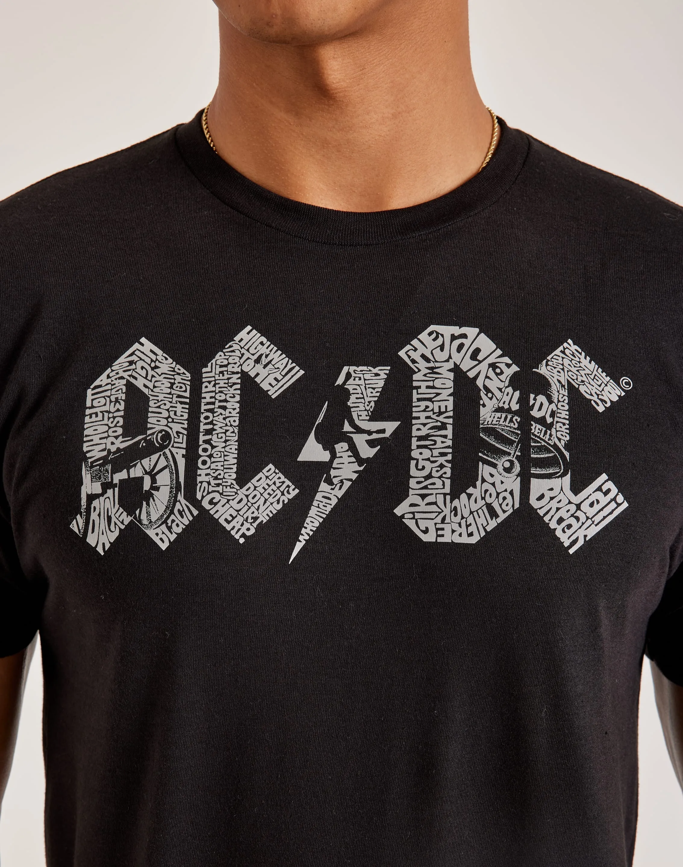 LA Pop Art Word Art ACDC Tee Classic Mode NonChafingEdges