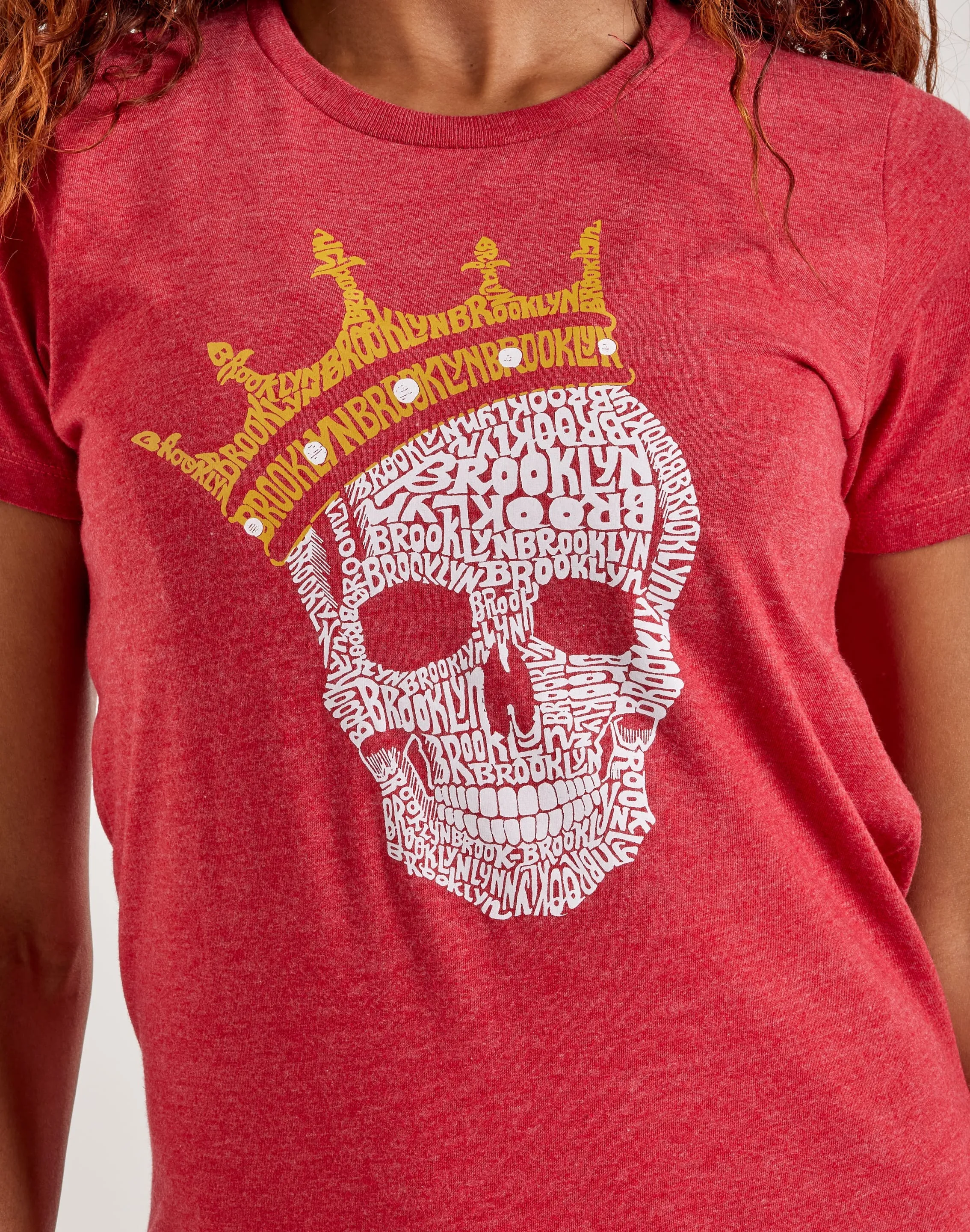 LA Pop Art Word Art Brooklyn Crown Tee WindproofInterior LightweightKnit