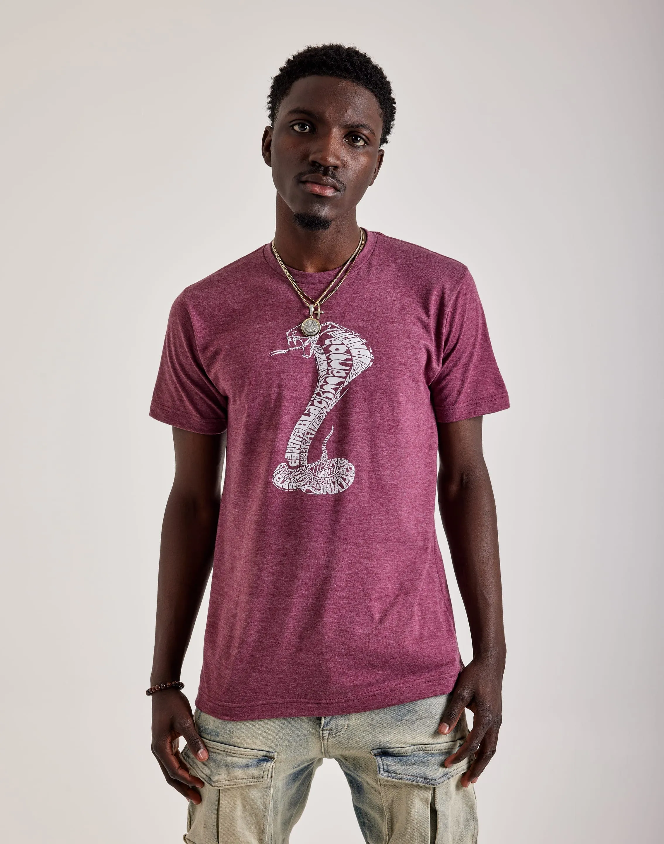 LA Pop Art Word Art Cobra Tee LayeredNeckline