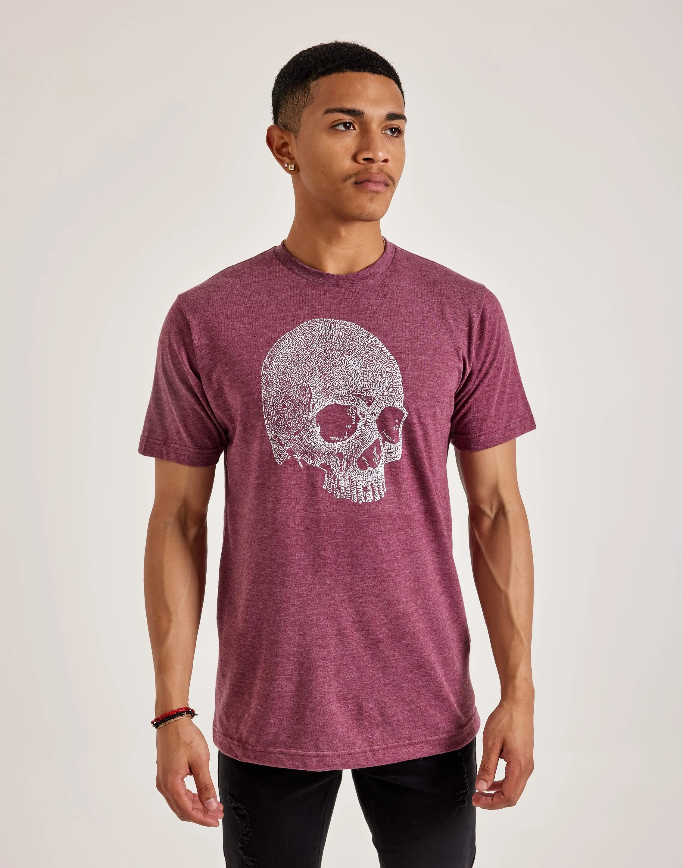 Work Ready LA Pop Art Word Art Dead Inside Skull Tee