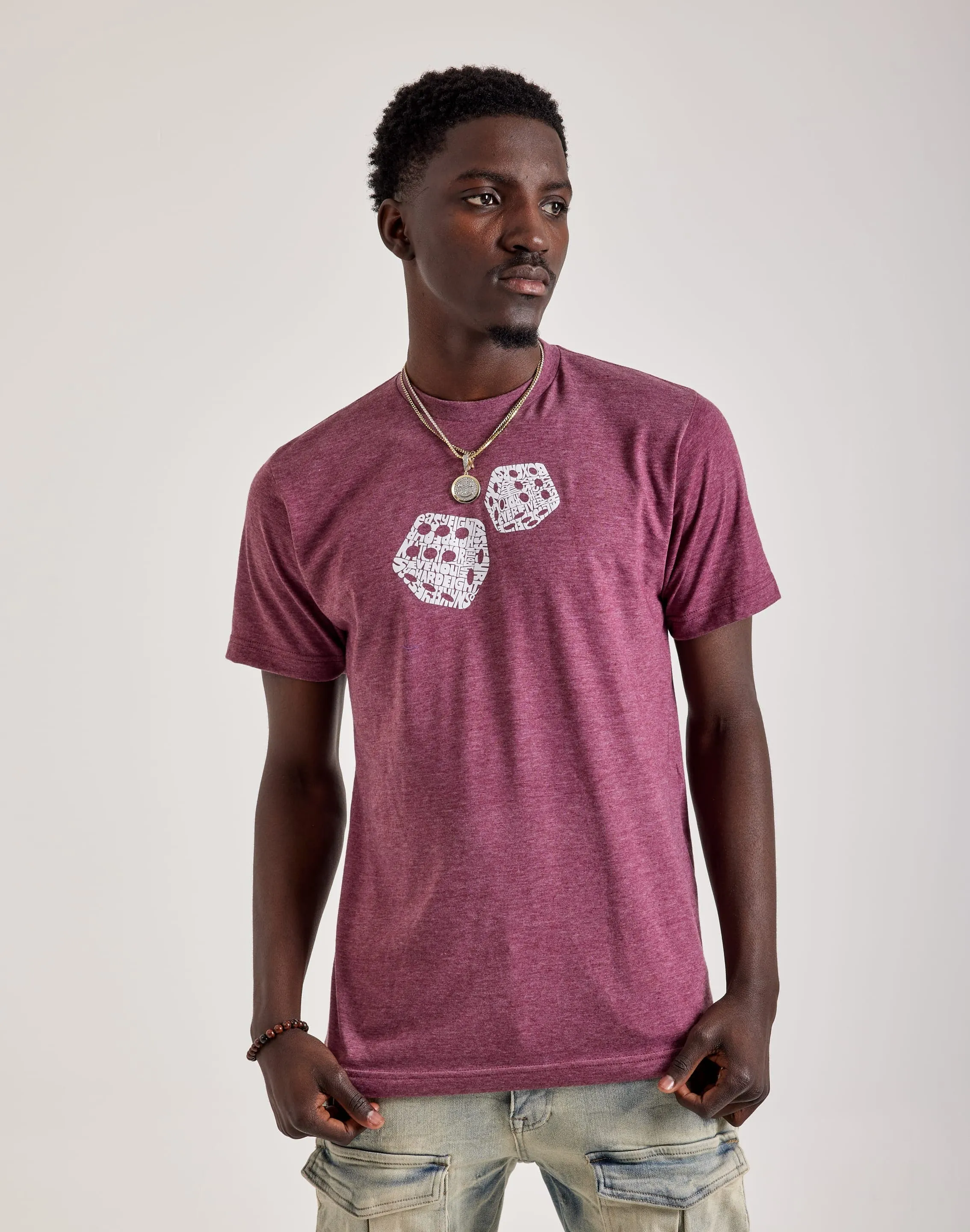 LA Pop Art Word Art Dice Tee Layer Light