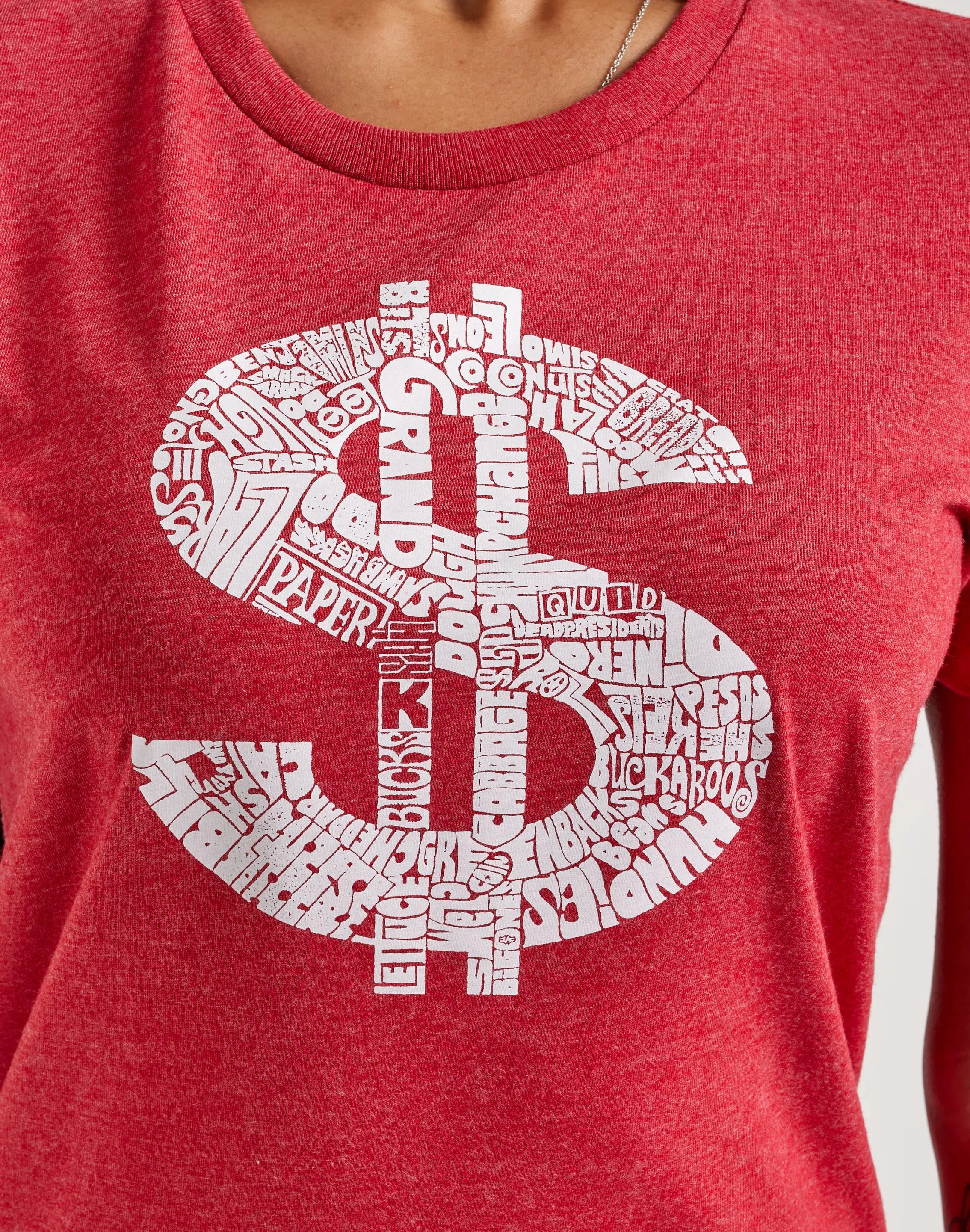 Romance Fit Still Glow LA Pop Art Word Art Dollar Sign Tee