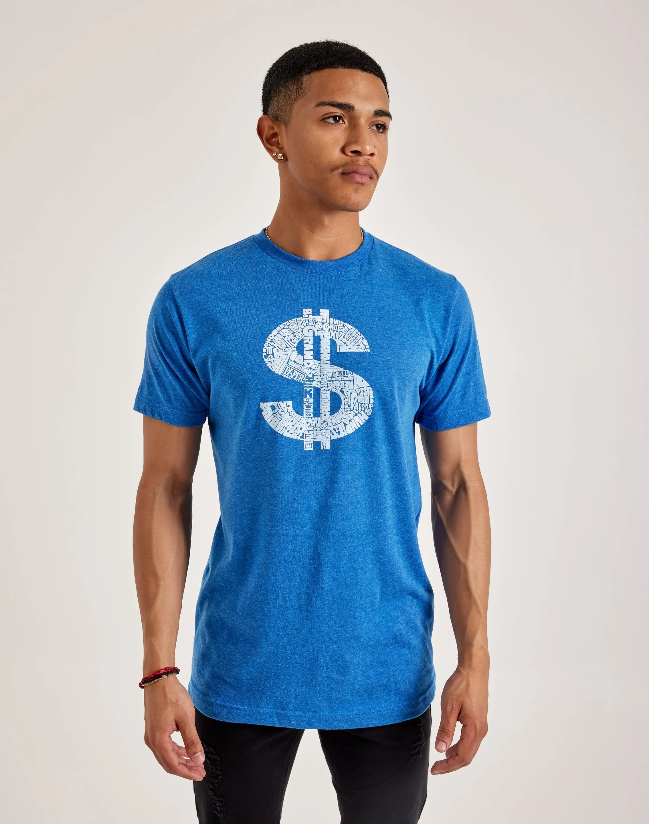 LA Pop Art Word Art Dollar Sign Tee AntiPilling Fabric Peace Core