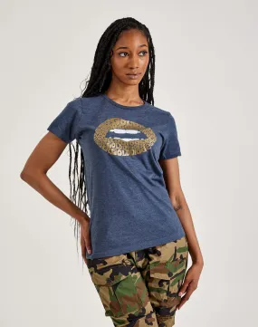 LA Pop Art Word Art Gold Digger Lips Tee ReflectiveDetails