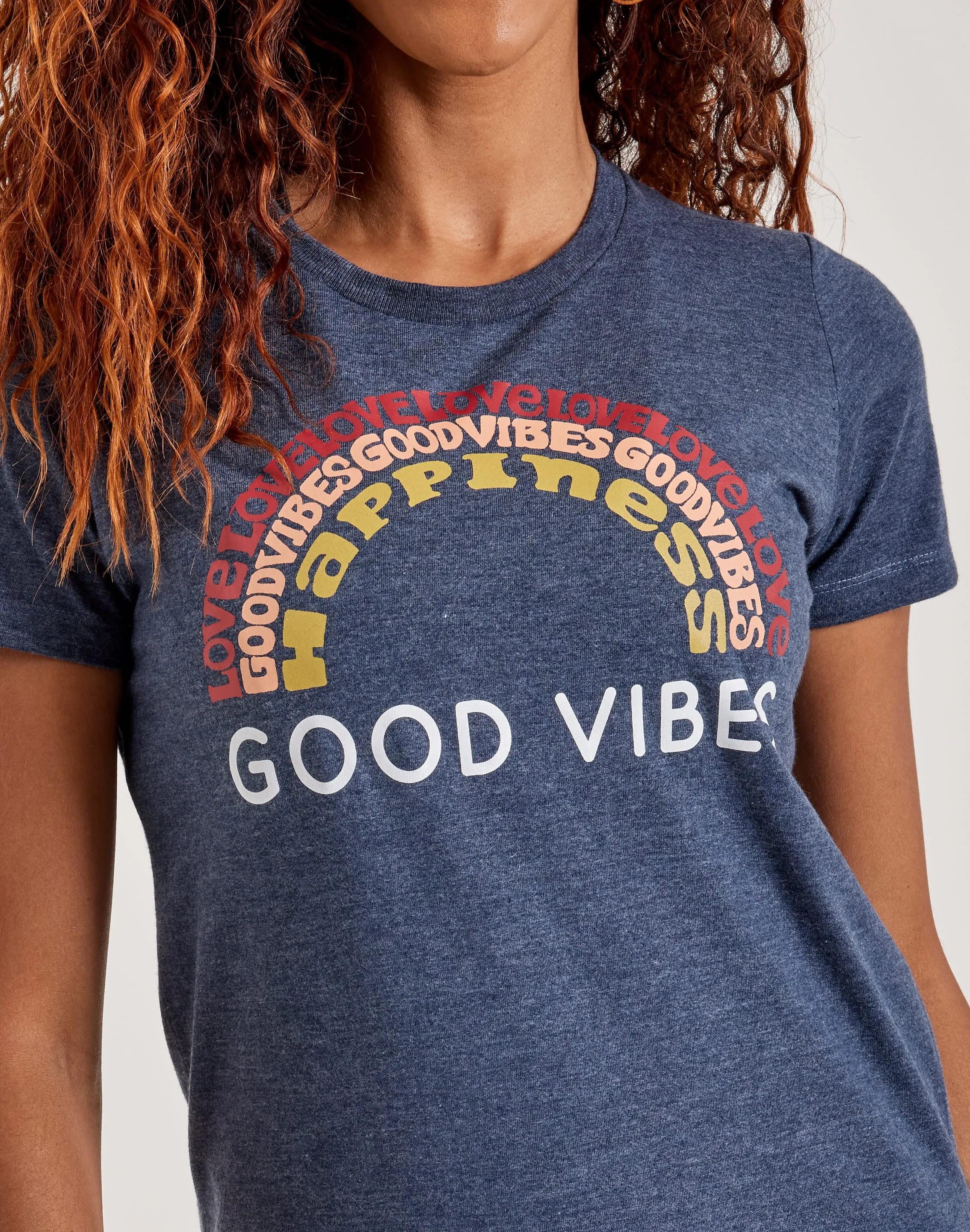 Reinforced Edges LA Pop Art Word Art Good Vibes Tee
