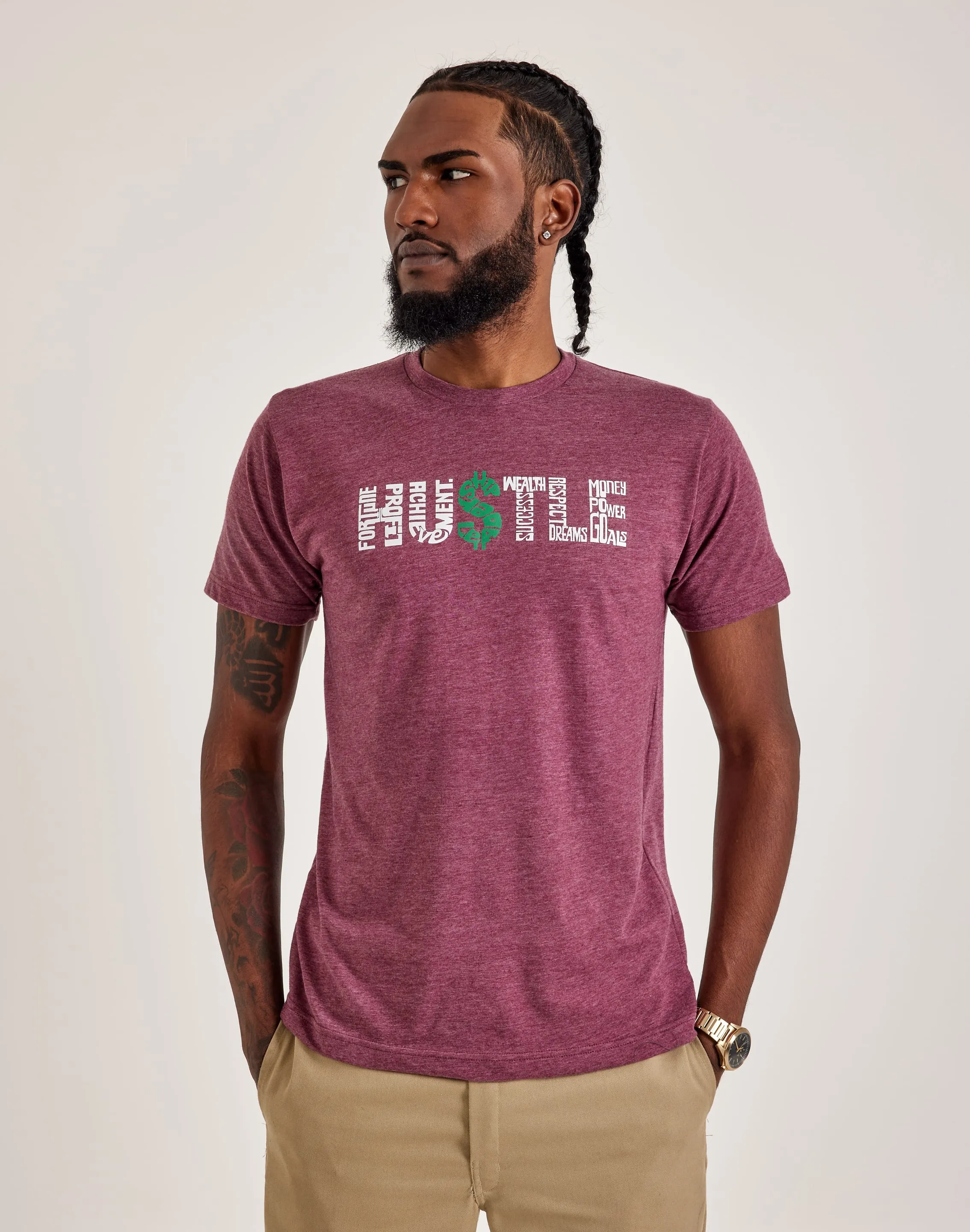 LA Pop Art Word Art Hustle Tee Evening Chic Sprint Fit
