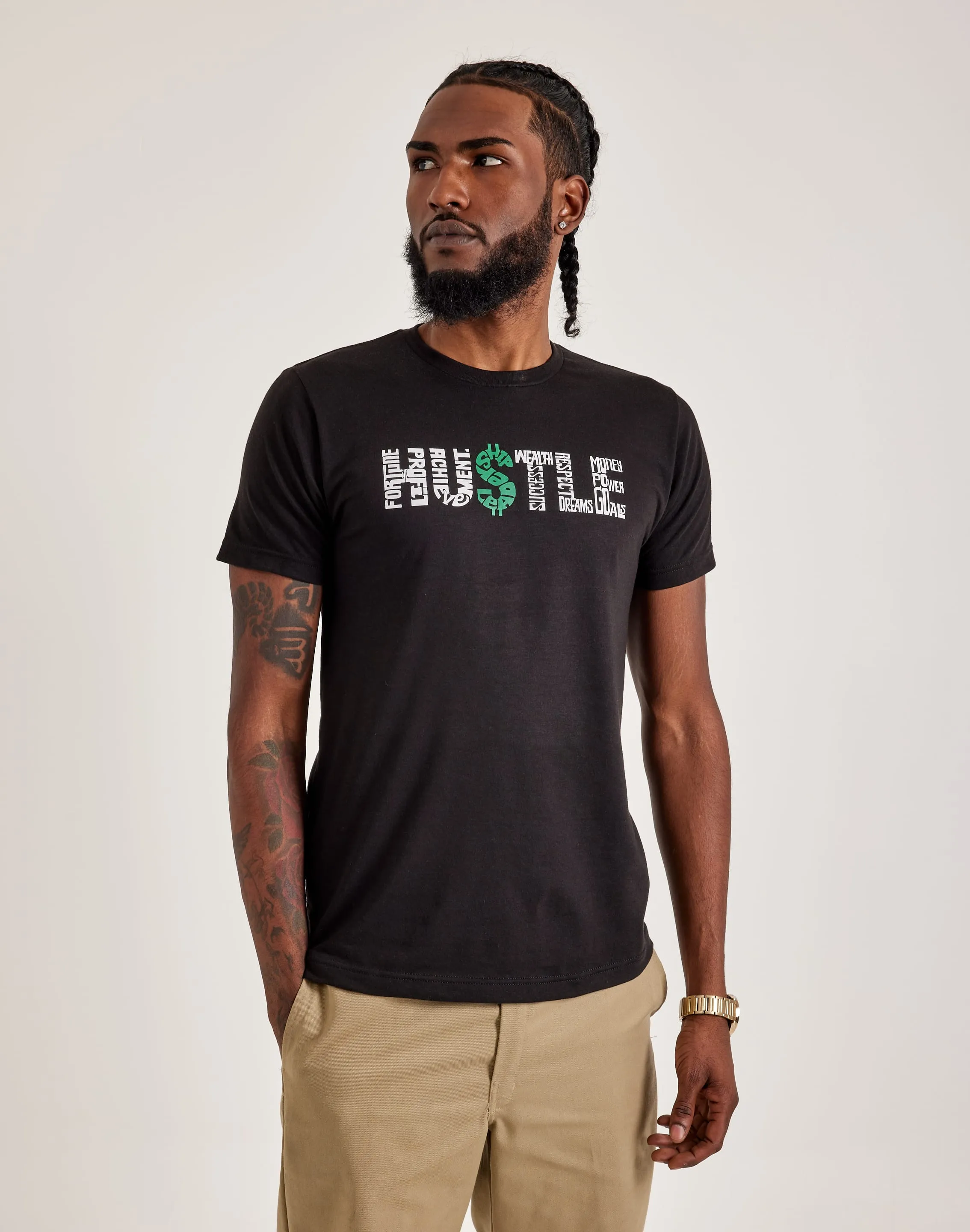 HighDurabilityClothing AntiBacterialTextile LA Pop Art Word Art Hustle Tee