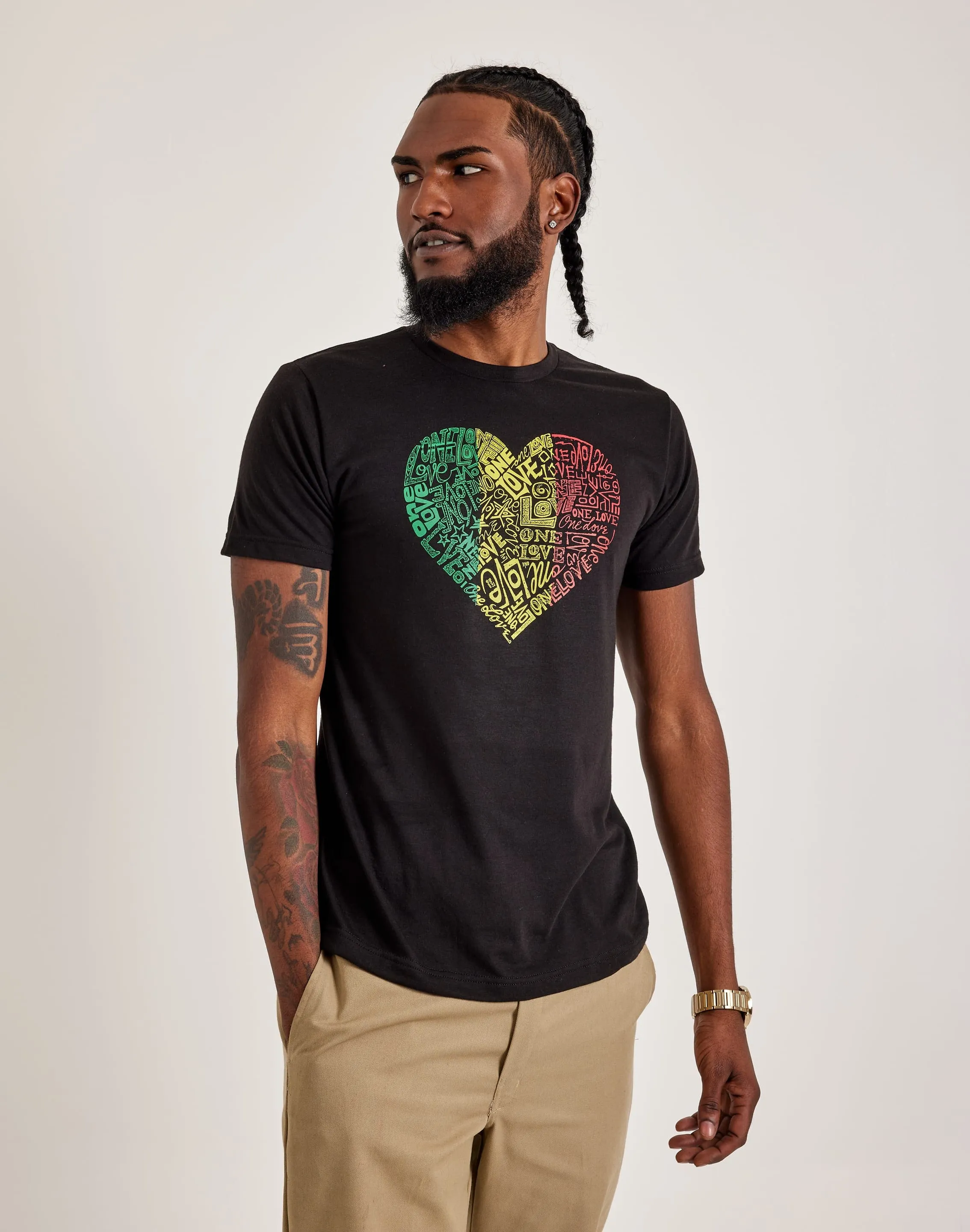 New Yorker LA Pop Art Word Art One Love Heart Tee