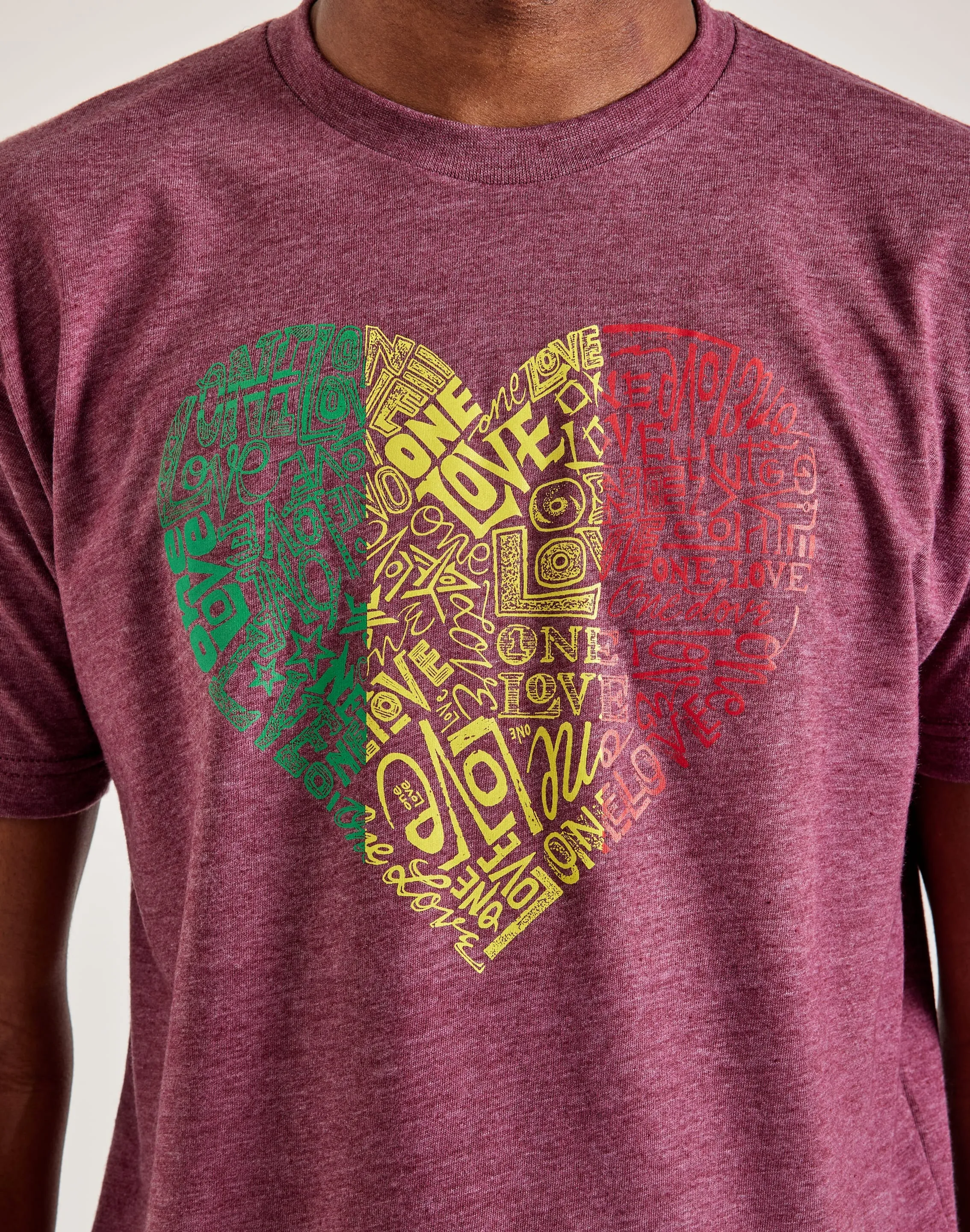 Silent Mood LA Pop Art Word Art One Love Heart Tee