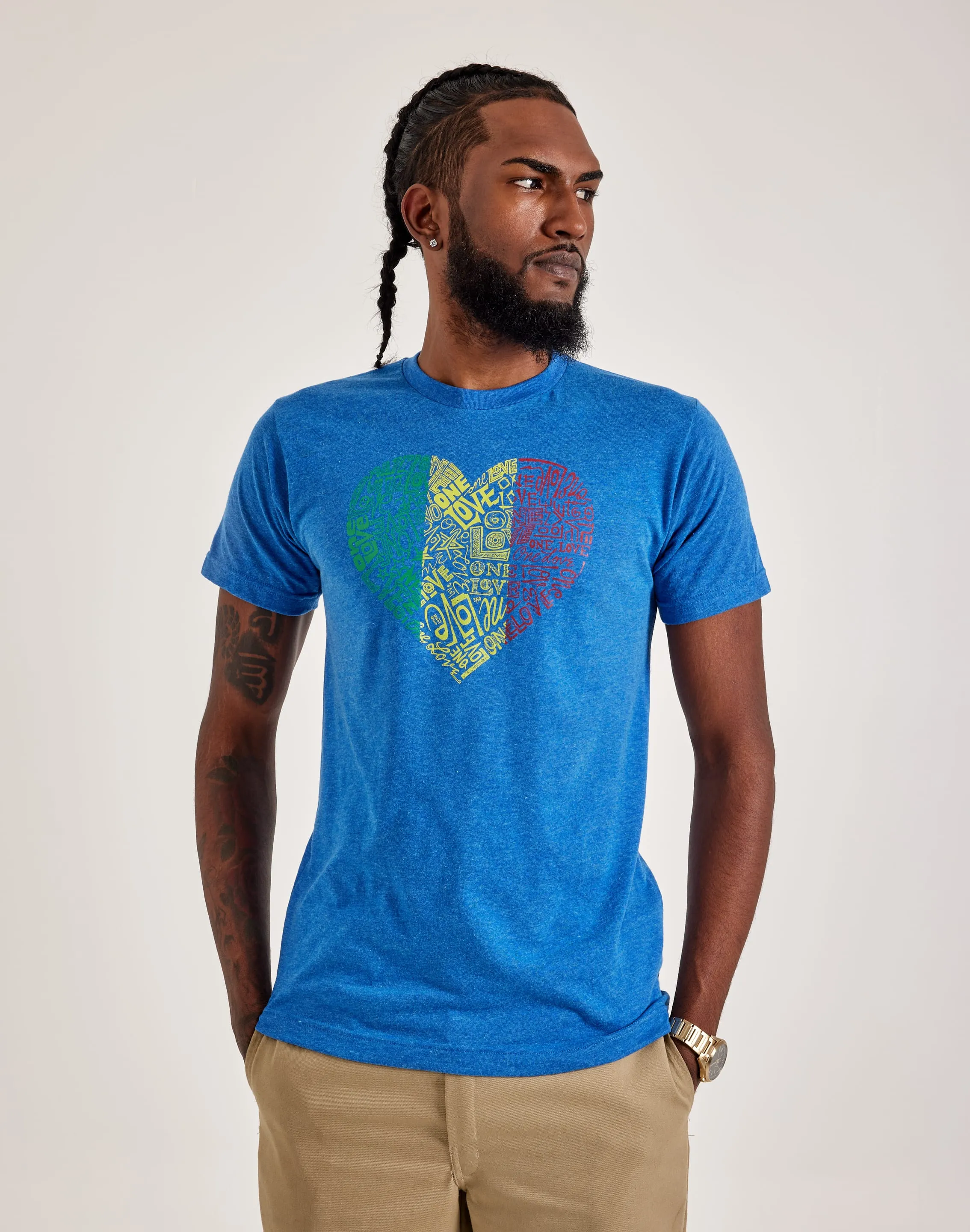 Street Glow LA Pop Art Word Art One Love Heart Tee
